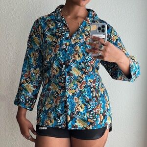 Colorful Abstract Print Blouse